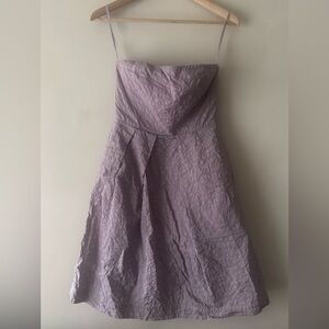 J. Crew Strapless Textured Dress in Soft Purple